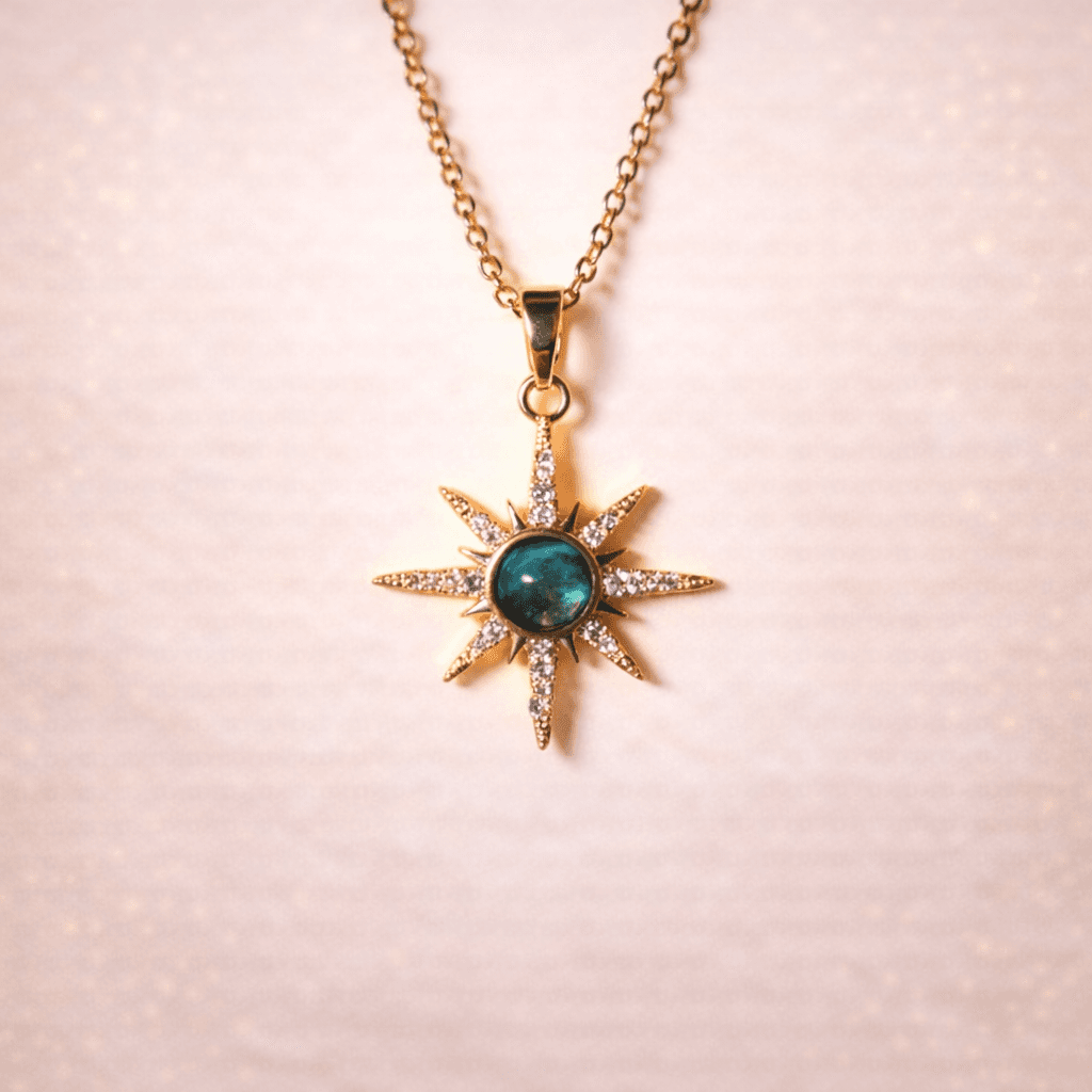 Midnight Starburst Halo Necklace