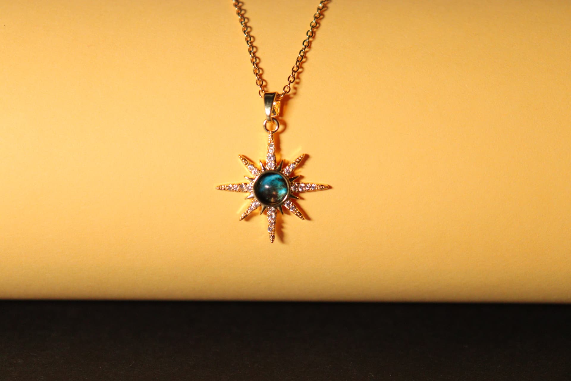 Midnight Starburst Halo Necklace