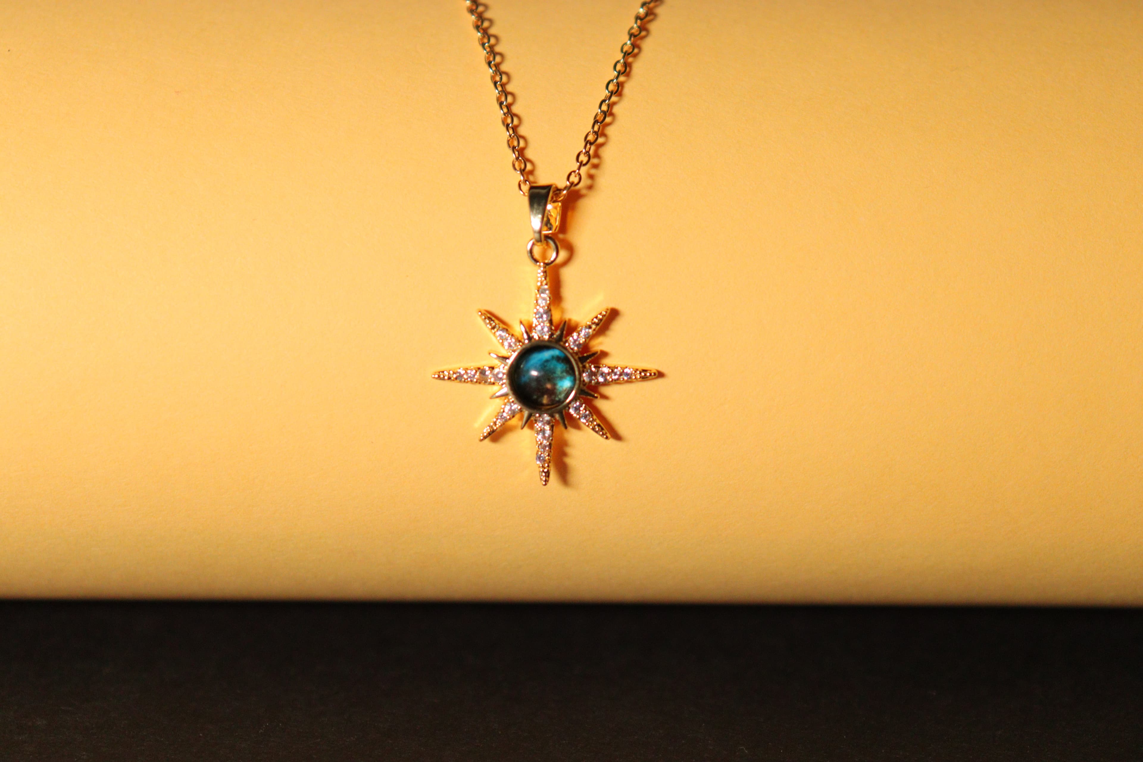 Midnight Starburst Halo Necklace