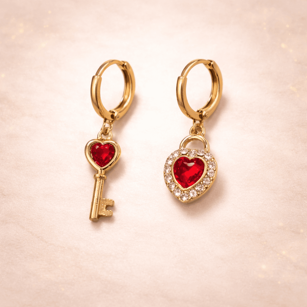 Crimson Lock Earrings