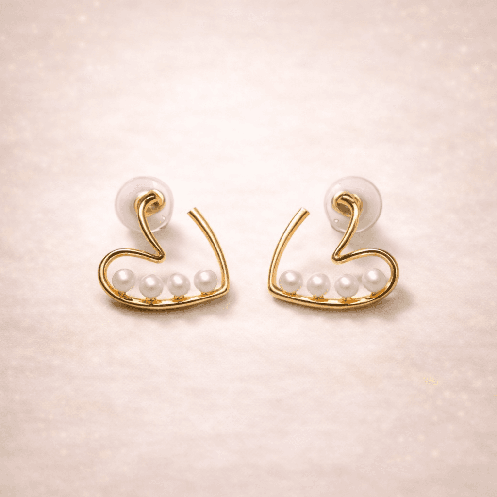 Celeste Swan Pearl Sculpt Stud Earrings