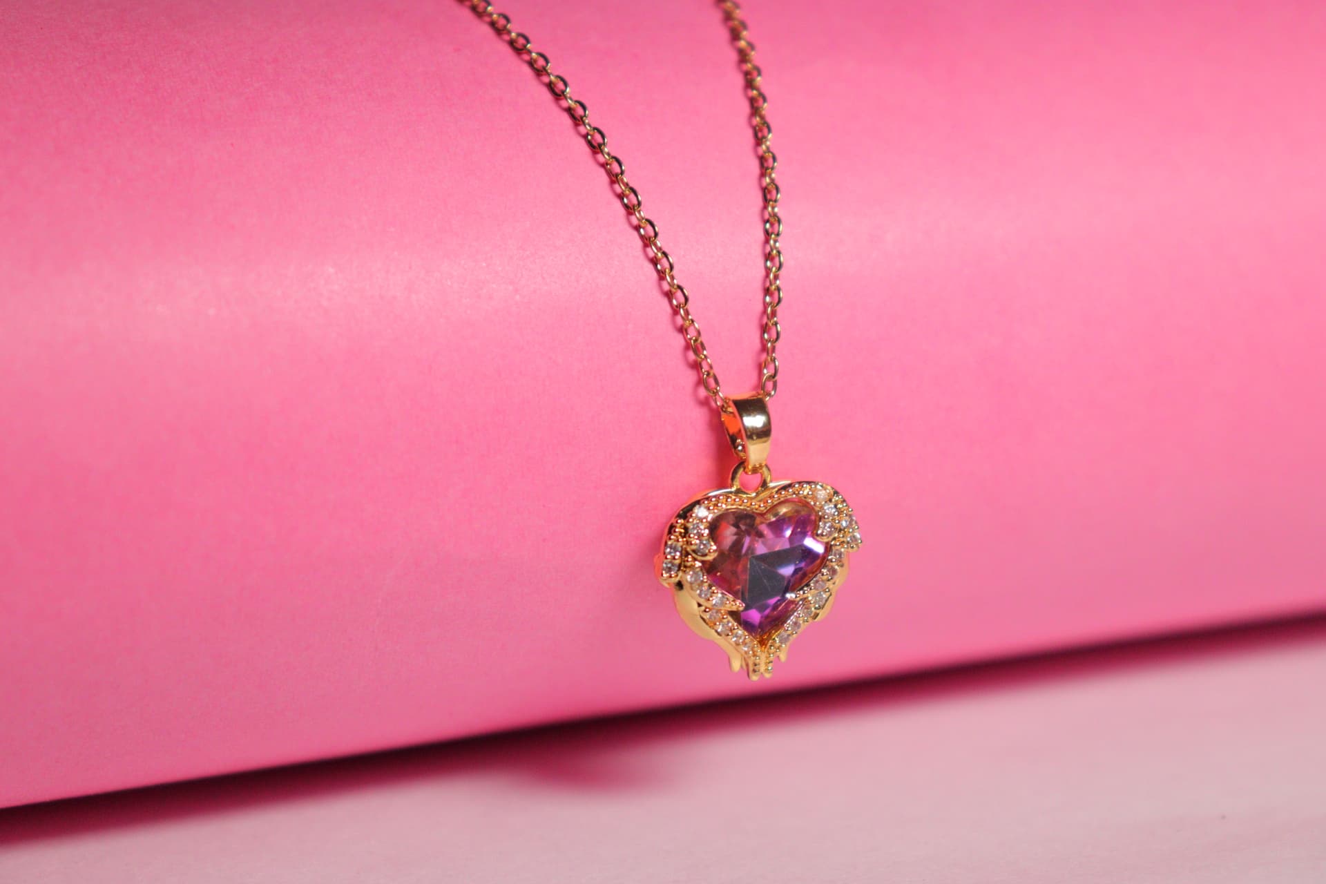 Scarlet Heart Halo Necklace