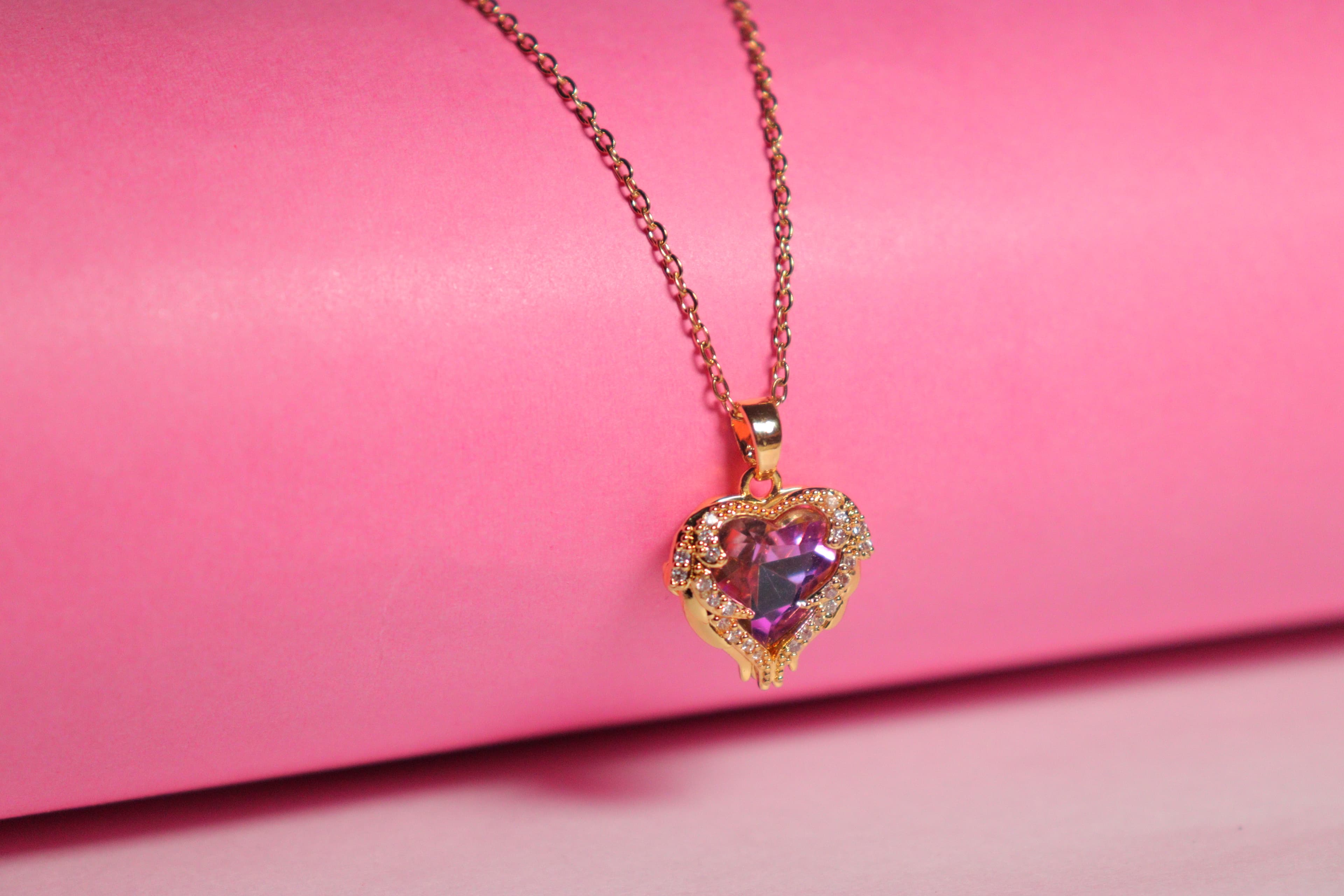 Scarlet Heart Halo Necklace