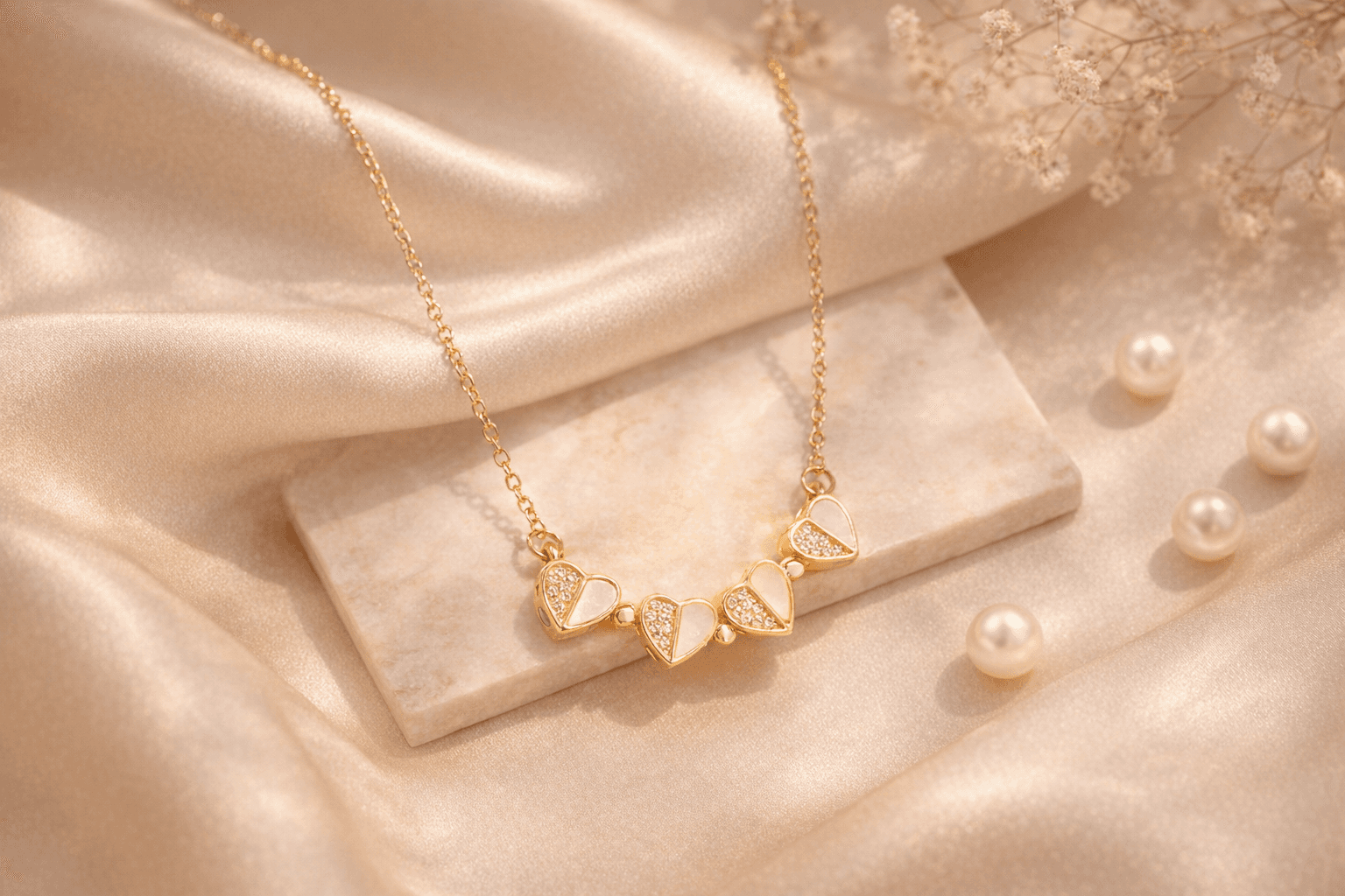 Ivory Magnetic Heart Convertible Necklace