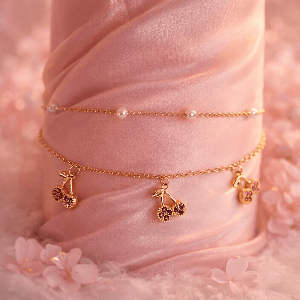 Blush Cherry Dangle Bracelet