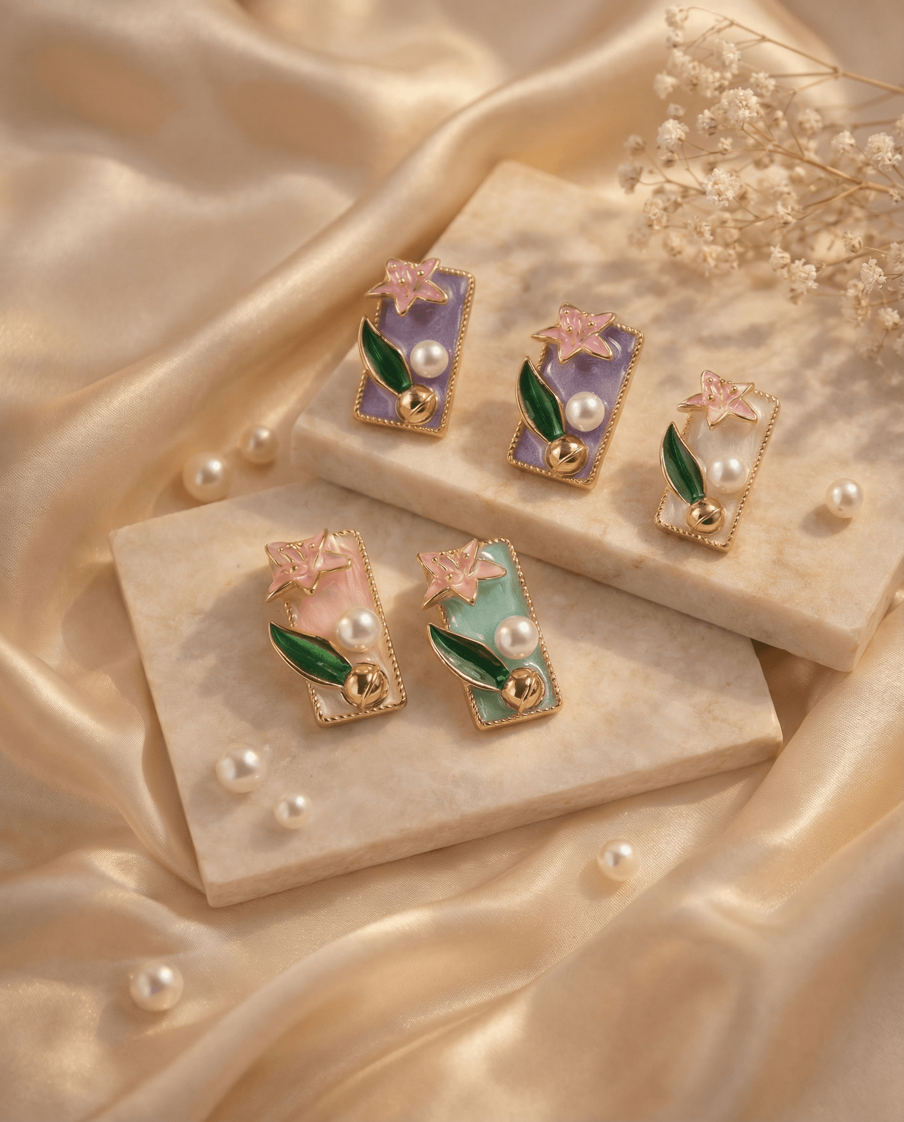 Blossom Pearl Rectangle Stud