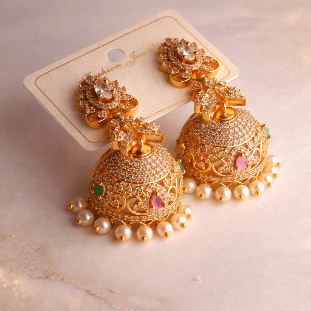Rajwada Ruby Pearl Jhumka