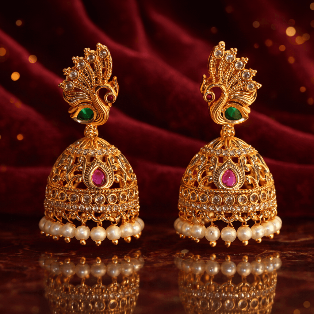 Antique Peacock Jhumka