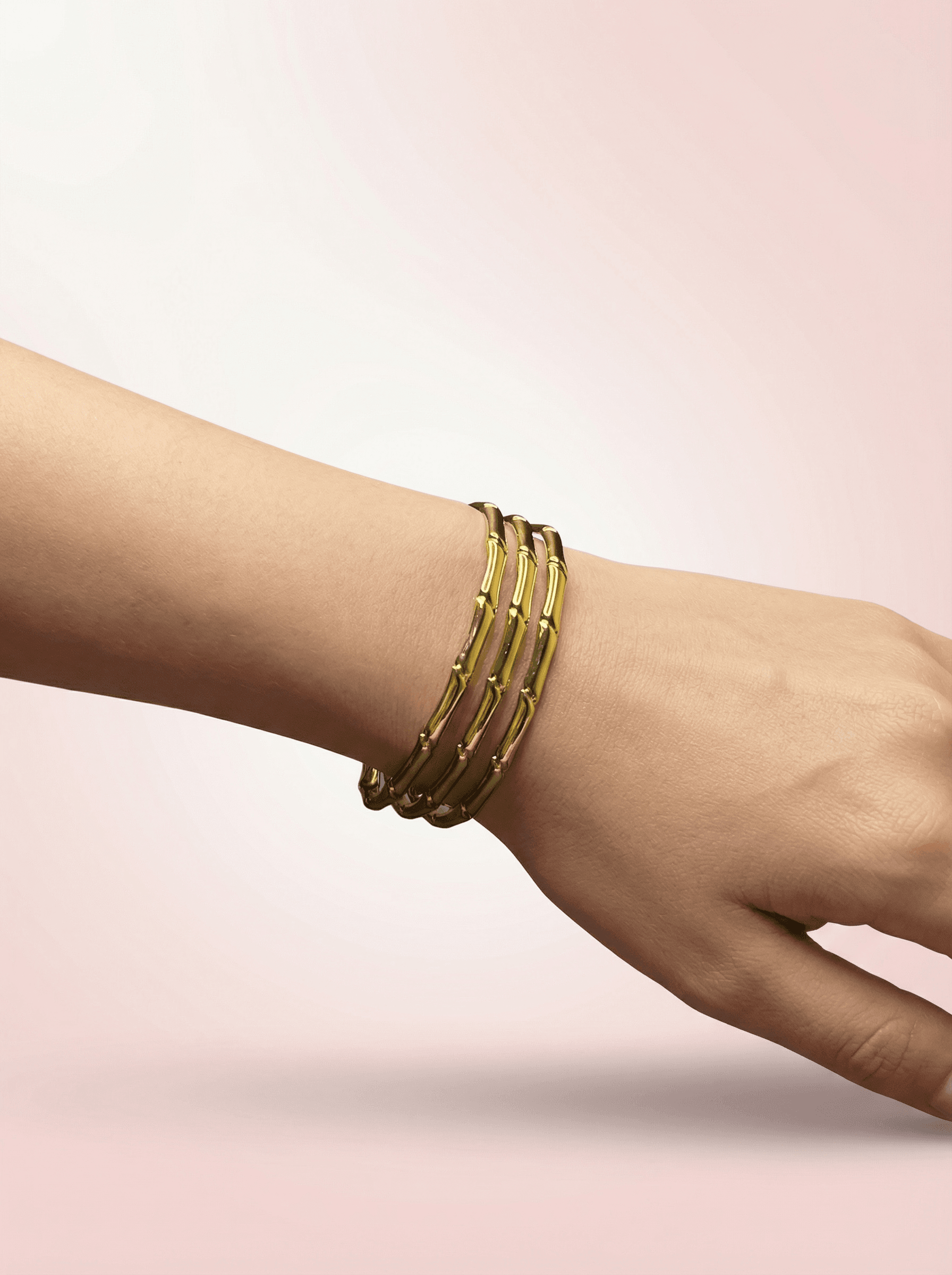 Golden Bamboo Stack Cuff