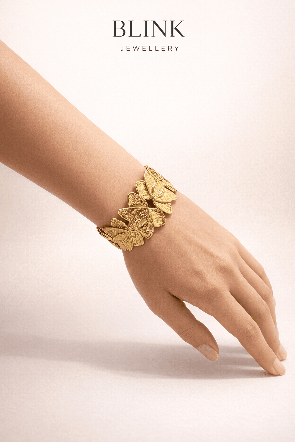 Butterfly Garden Gold Cuff