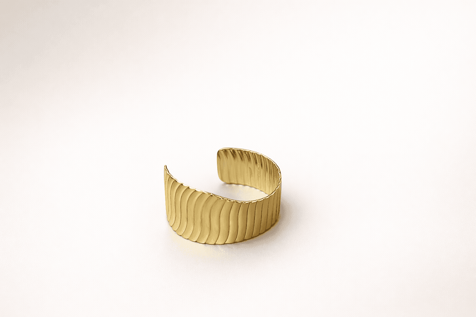 Wave Texture Gold Cuff