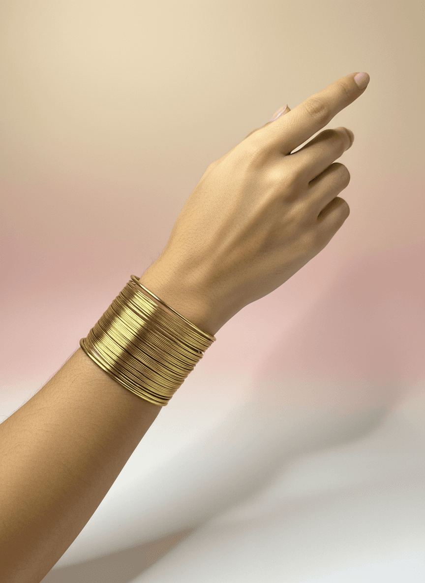 Golden Thread Wrap Cuff