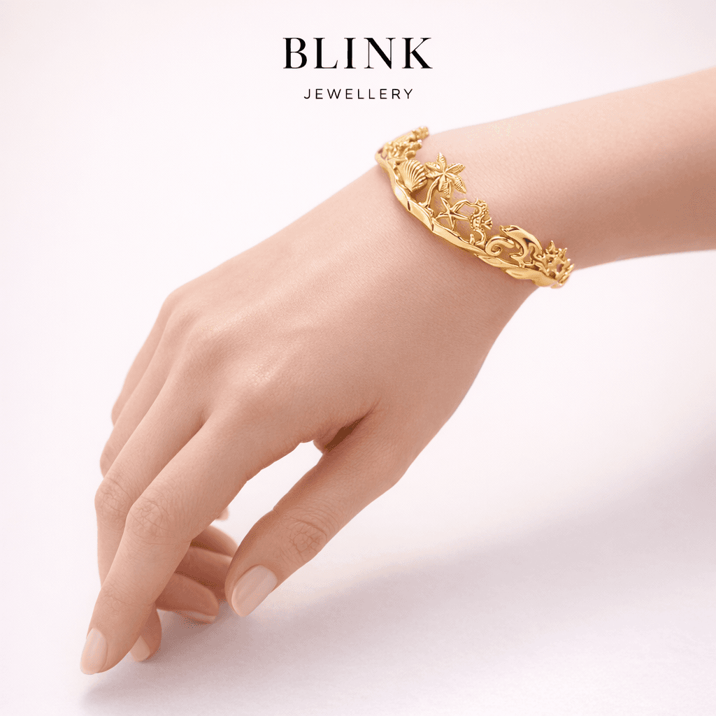 Tropical Paradise Gold Cuff