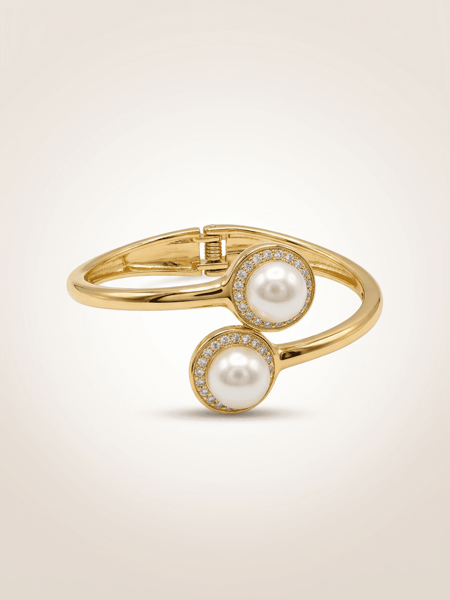 Twin Halo Pearl Bracelet