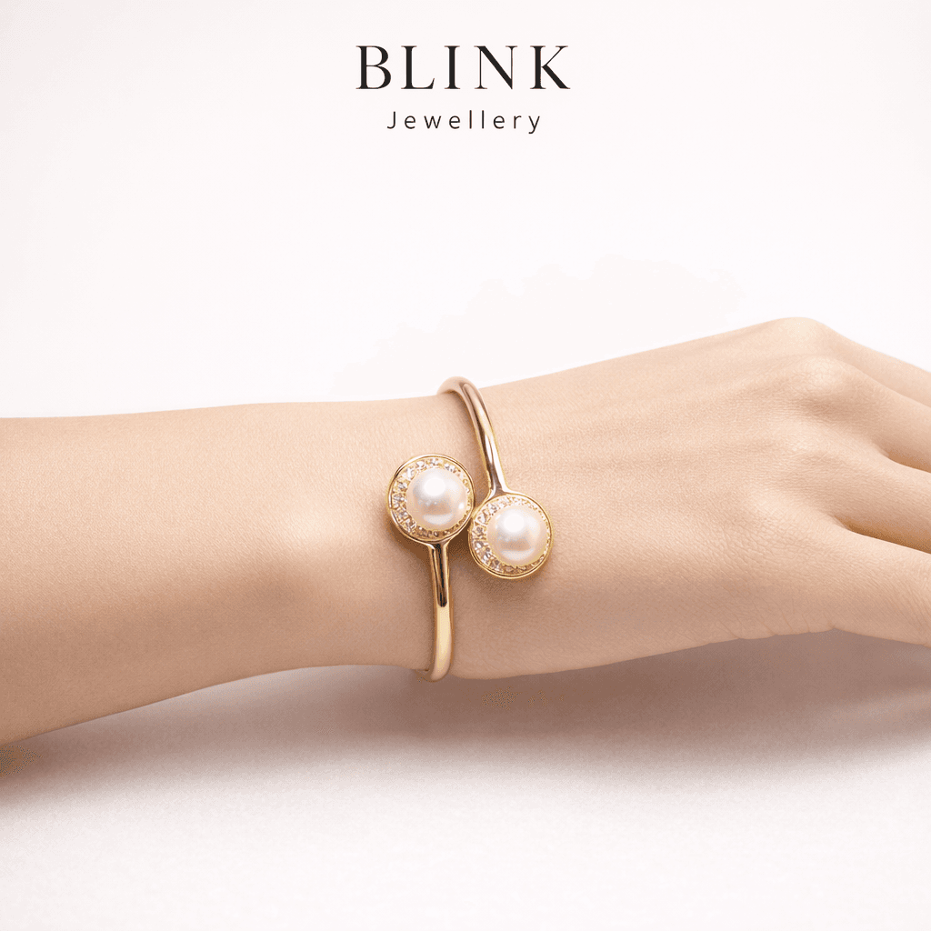 Twin Halo Pearl Bracelet