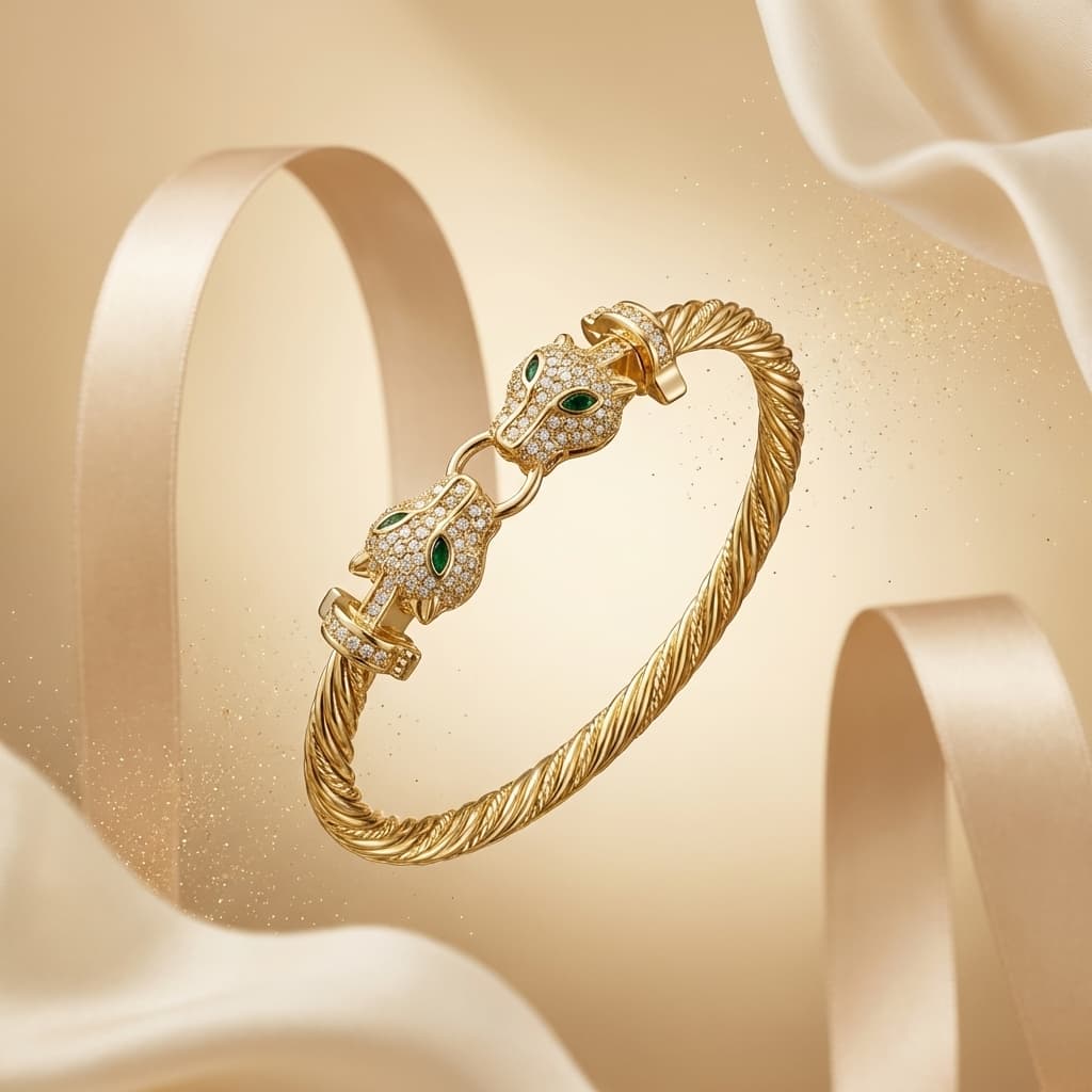 Panther Crown Statement Bracelet