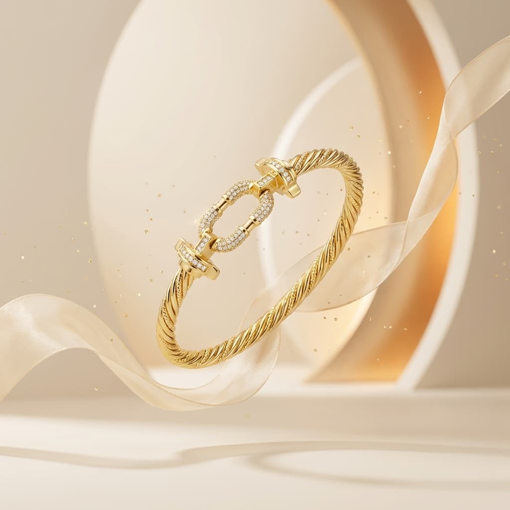 Crystal Link Cable Bracelet