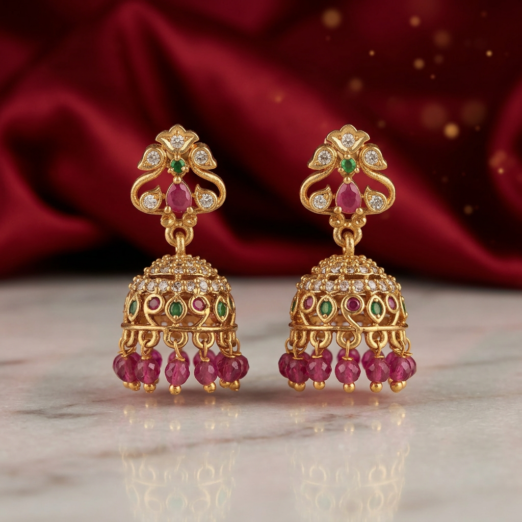 BLINK Ruby Drop Antique Jhumka