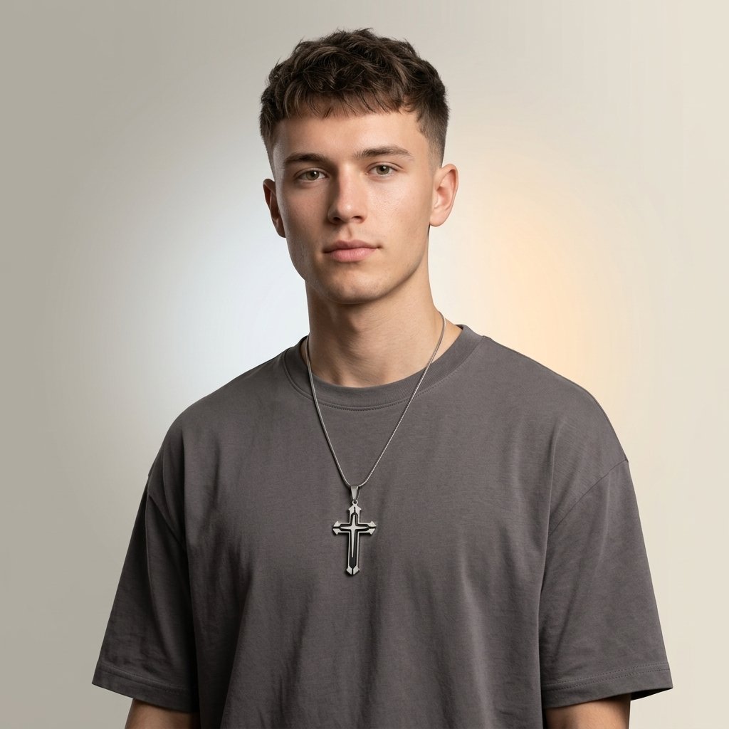 Blink Shadow Steel Cross Pendant