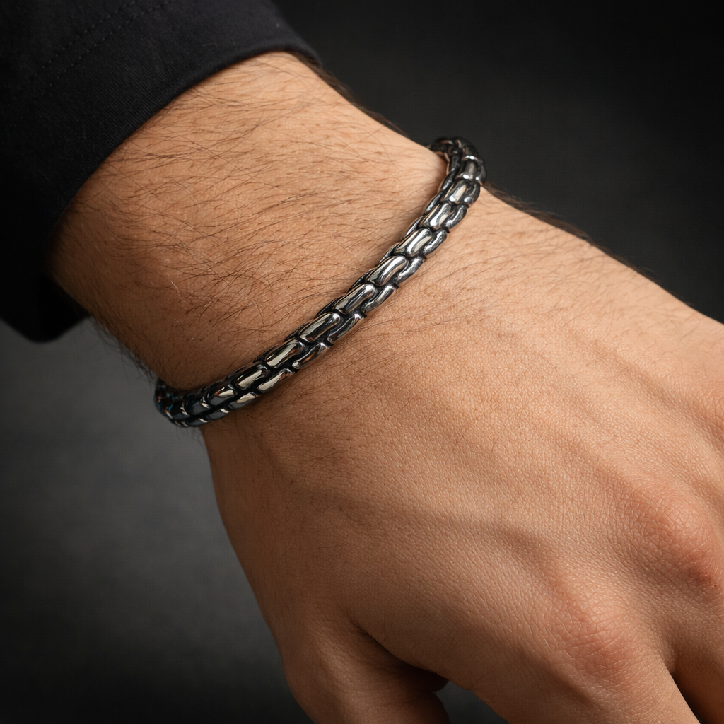 BLK Classic Chain Link Steel Bracelet